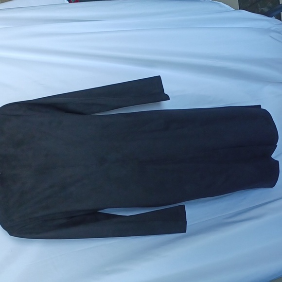 Donna Karan Black Label Velvety Long Sleeve Sheath Dress, twist front, back zip - Picture 5 of 6